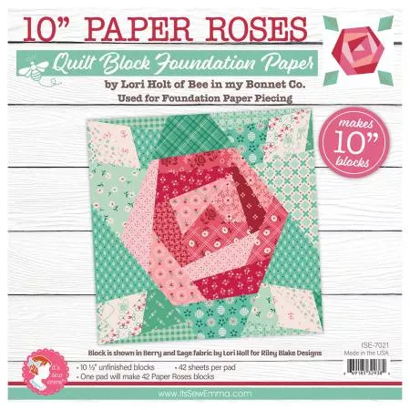 10" Paper Roses Foundation Paper Pad ISE7021 by It's Sew Emma