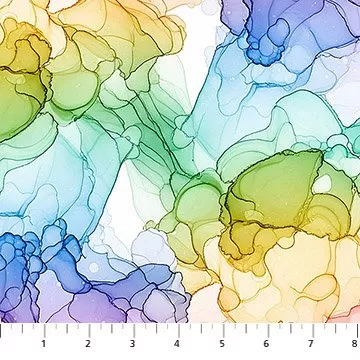 10736-10, Multi Fluid--Radiant Rhapsody by Patrick Lose for Northcott Fabrics