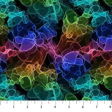 10737-99, Storm Electric--Radiant Rhapsody by Patrick Lose for Northcott Fabrics
