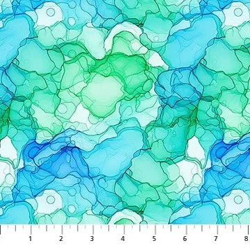 10739-60,Cool Aquatic-Radiant Rhapsody by Patrick Lose for Northcott Fabrics