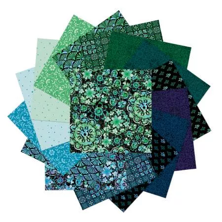 10in Squares Blooming Crystals, 42pcs-BCR10PK -by Benartex