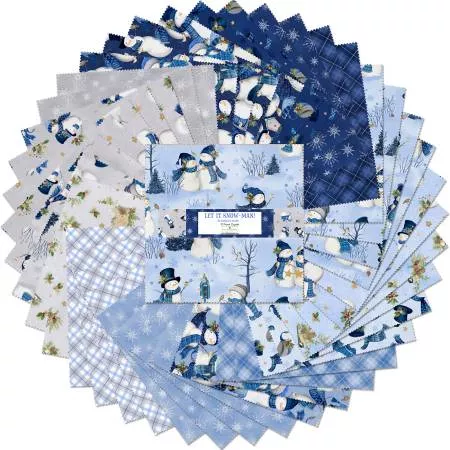 10in Squares Let It Snow-Man! by Wilmington Prints, 42pcs