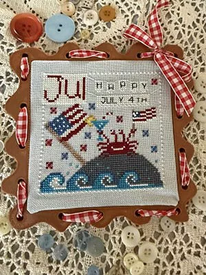 12 Months with Romy and Sandy: July Biscornu chart - Fairy Wool in the Wood and Romy's Creations collaboration