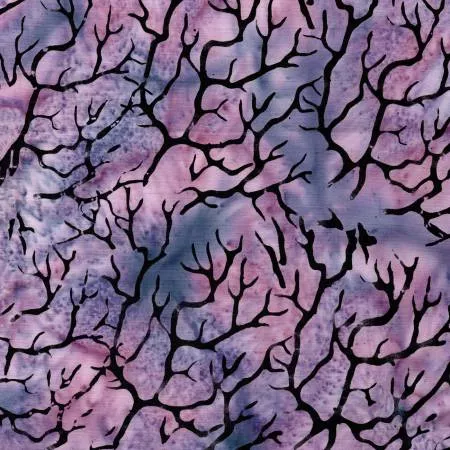 122554410 Boo Bash Branches Purple Foxglove Batik by Island Batik
