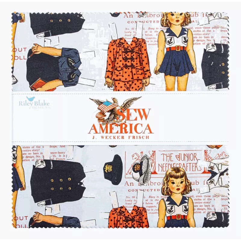 (42) Sew America 10 inch Stacker 10-17340-42 by J. Wecker Frisch of Great Joy Studio for Riley Blake Designs