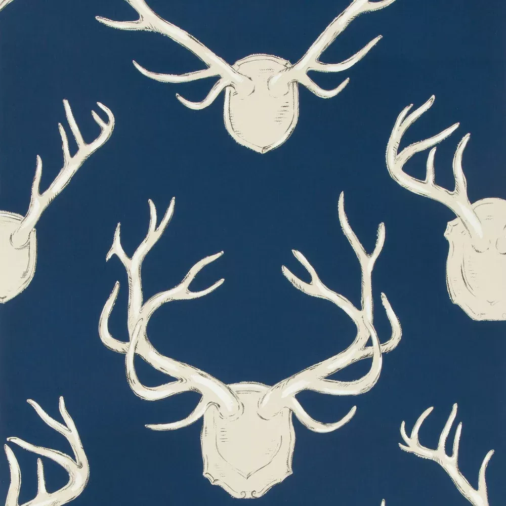 Antlers Paper Navy by Lee Jofa Designer Wallcovering