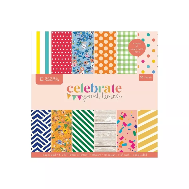 Crafter's Companion Celebrate Good Times 6 x 6 Paper Pad cc-cgt-pad6*