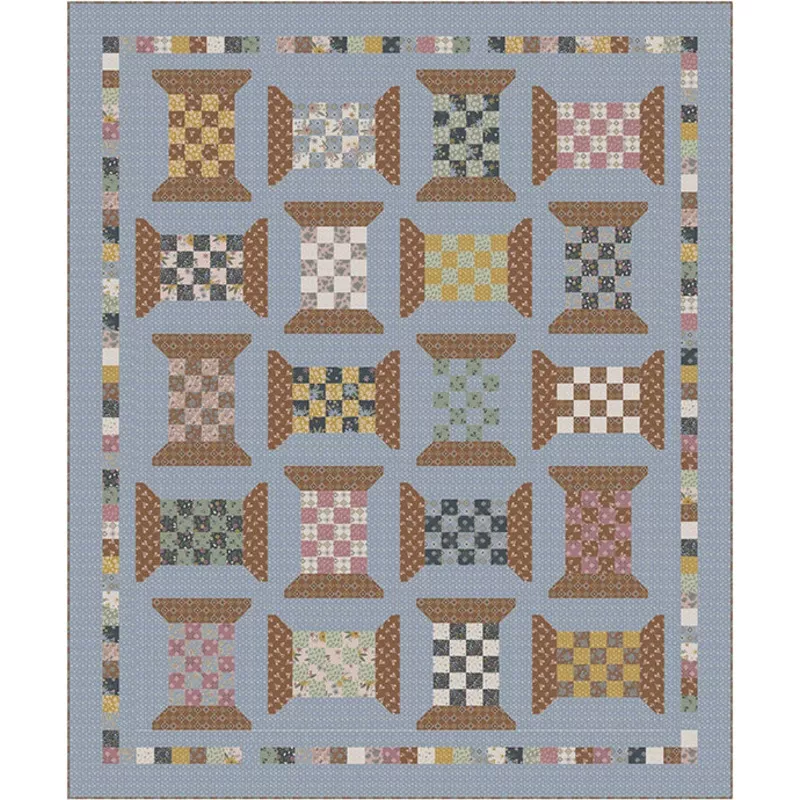"Honey Locust" Checkered Spools Quilt Kit