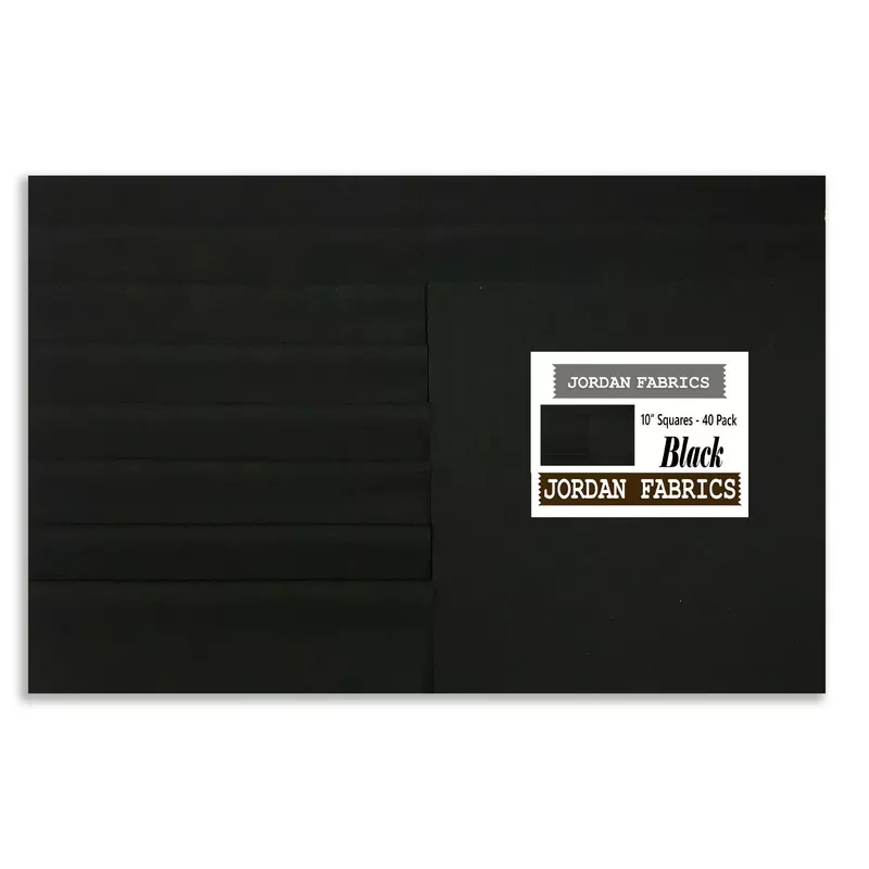 *Jordan Fabrics Solids Pre-Cut 40 Piece 10" Layer Cake Squares - Black Black