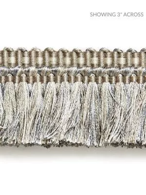 Shimmer Brush Fringe Silver Grey SCFC14950004 by Scalamandre Designer Trim