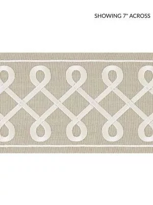 Soutache Embroidered Tape Pearl Grey SCT32810002 by Scalamandre Designer Trim