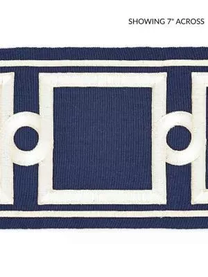 Square Link Embroidered Tape Indigo SCT32870006 by Scalamandre Designer Trim