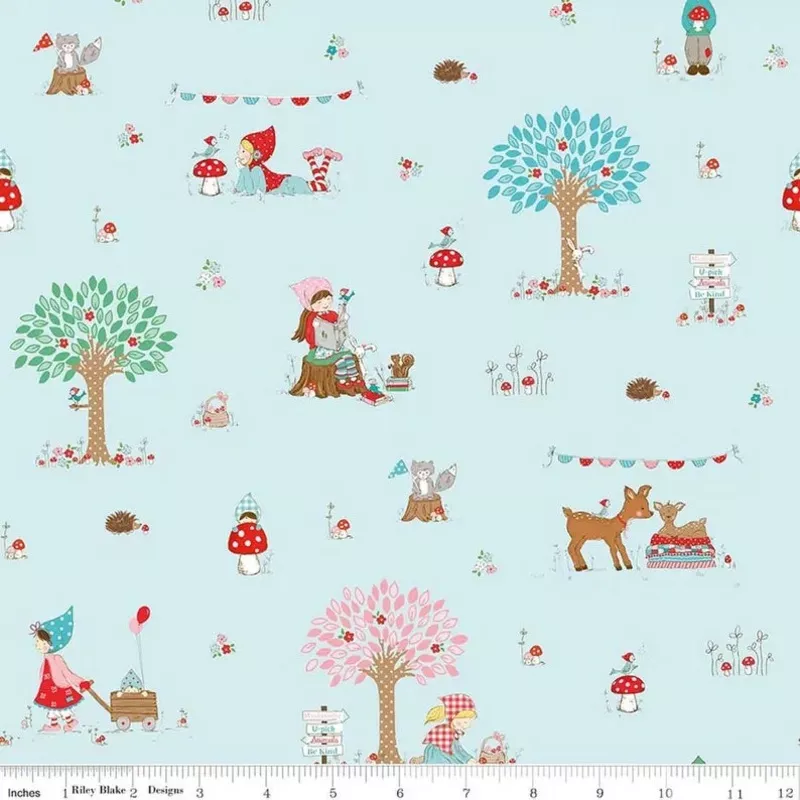 " Whimsical Woodland" Main Aqua By Tasha Noel For Riley Blake