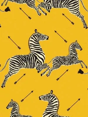 Zebras | Outdoor Yellow SC363780002 by Scalamandre Designer Fabric